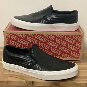 Vans Slip On Moto Leather Black